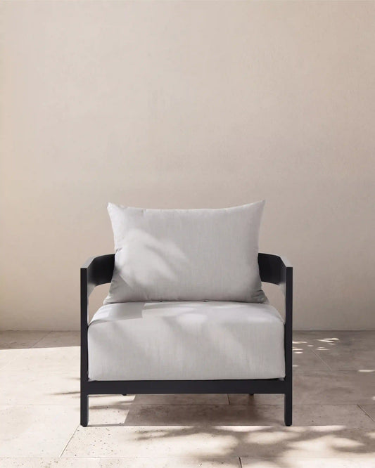 Curved Powder-Coated Aluminum Outdoor Lounge Chair