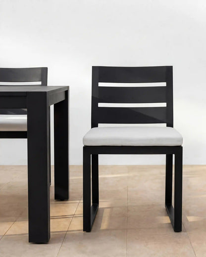 Linear Aluminum Outdoor Dining Side Chair (Set of 2)