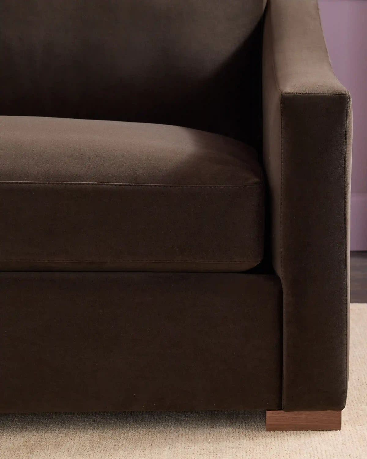 Hollis Slope Arm Sofa in Performance Velvet
