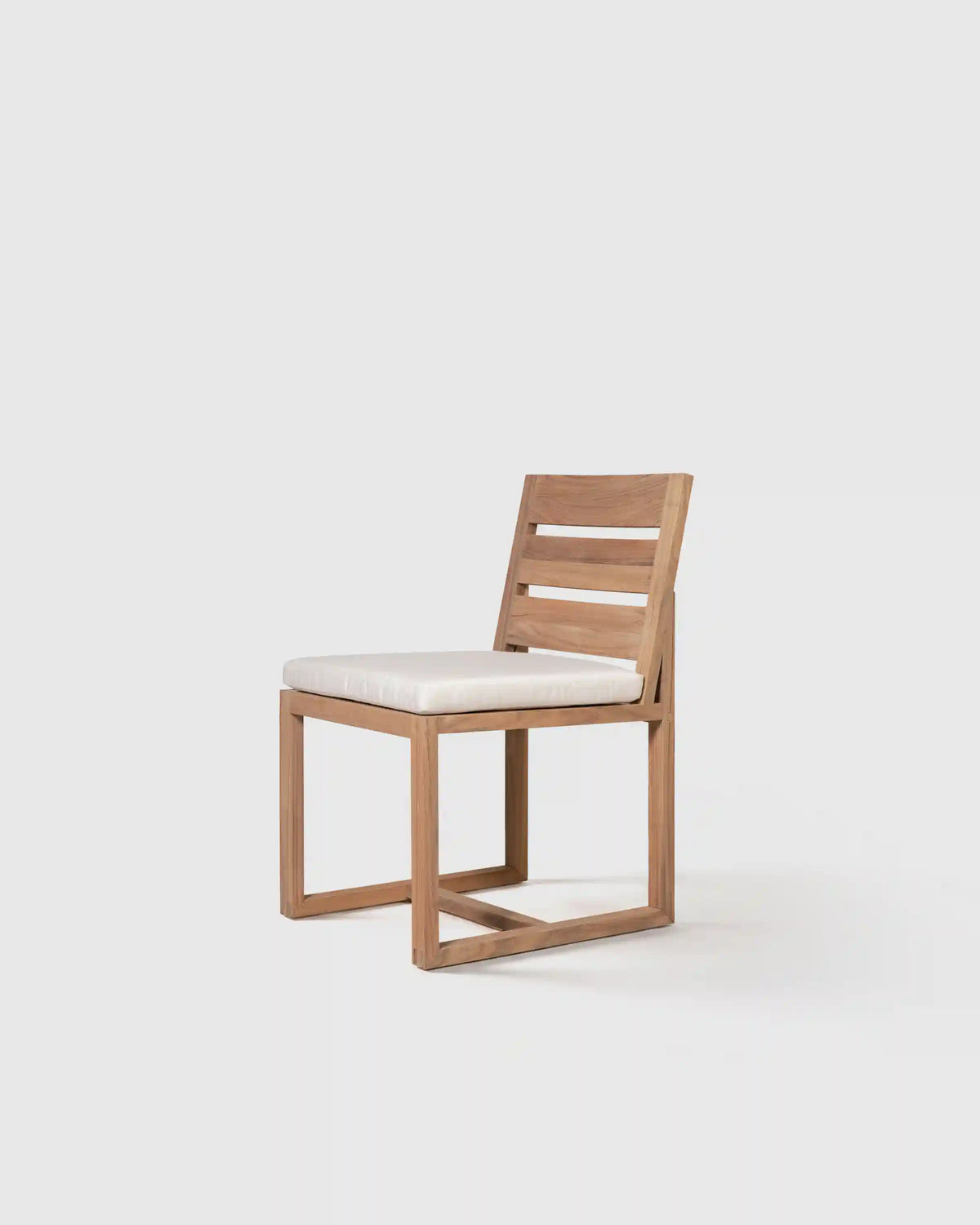 Linear Solid Teak Outdoor Dining Side Chair (Set of 2)