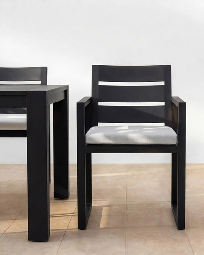 Linear Aluminum Outdoor Dining Armchair