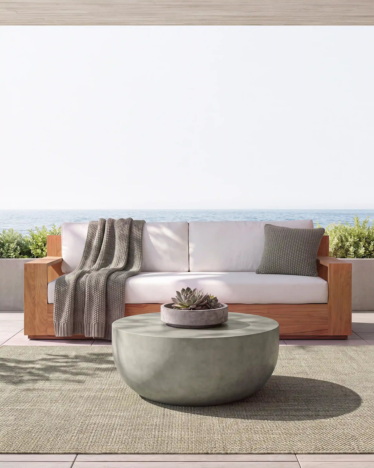 Concrete Drum Indoor/Outdoor Coffee Table