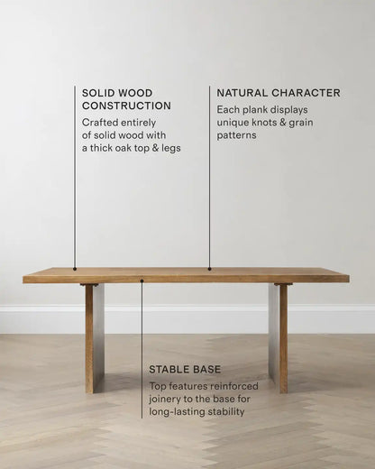 Solid Wood Plank Dining Table