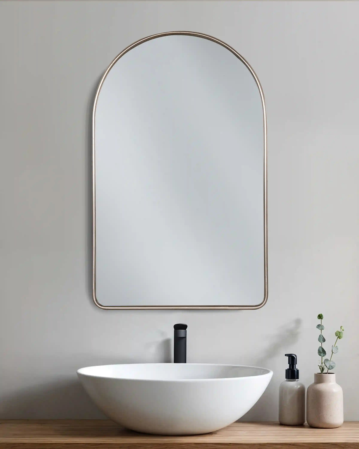 Arched Metal Framed Wall Mirror
