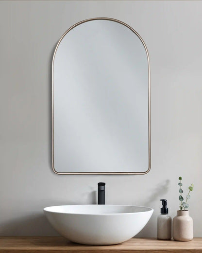 Arched Metal Framed Wall Mirror