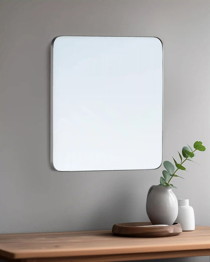 Square Metal Framed Wall Mirror
