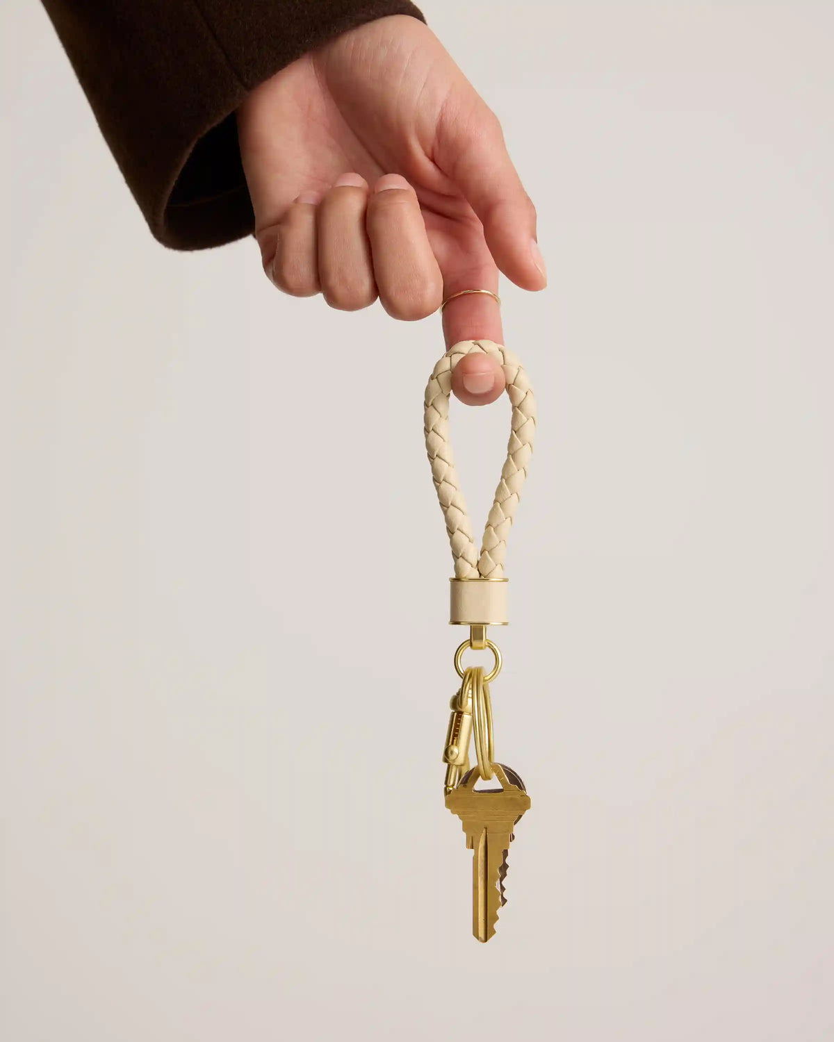 Italian Leather Braided Key Ring (2-Pack)