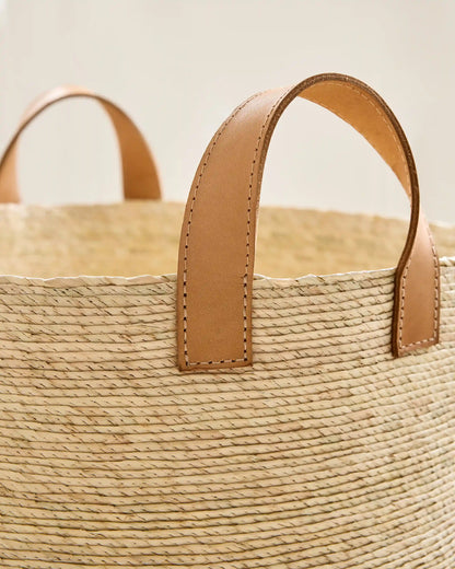 Handwoven Round Palm Baskets (Set of 2)