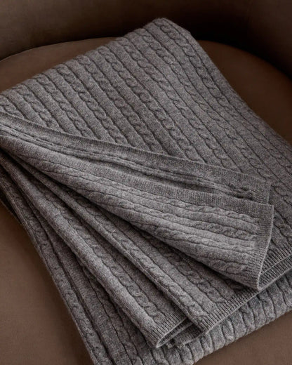 Cable Knit Cashmere Throw