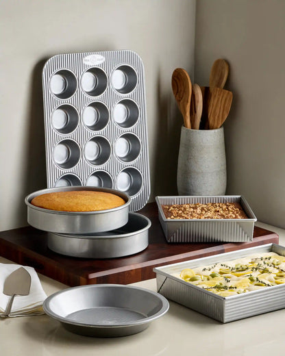 6-Pc Nonstick Steel Cake & Pie Bakeware Set by USA Pan