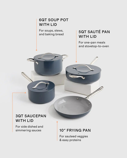 Ceramic Nonstick 7pc Cookware Set