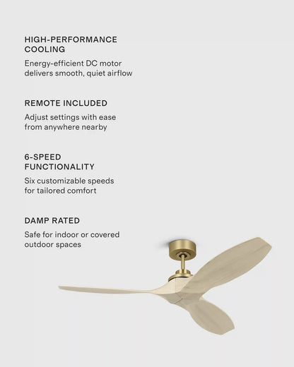 Transitional Wood Blade Ceiling Fan