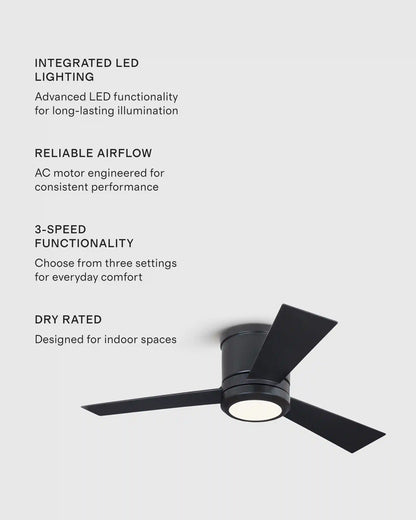 Simple Metal Hugger LED Ceiling Fan