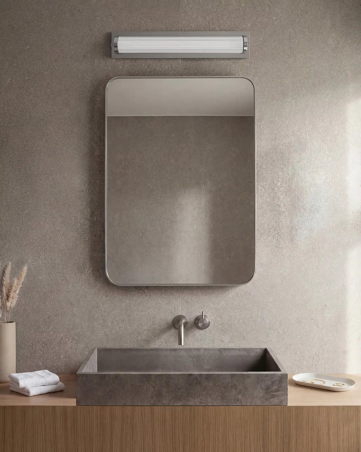 Ribbed Steel LED Vanity Sconce