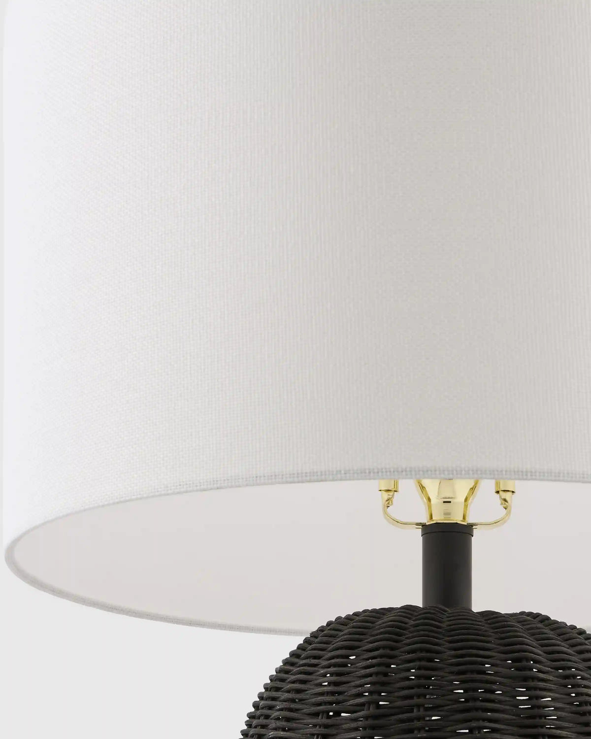 Natural Rattan Table Lamp with Linen Shade