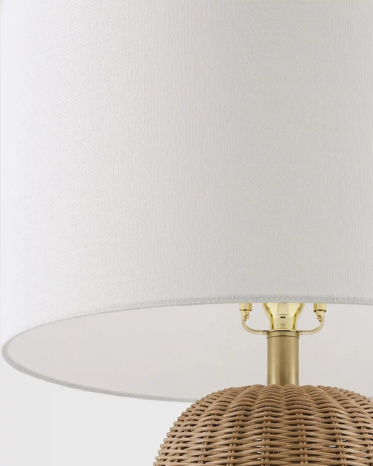 Natural Rattan Table Lamp with Linen Shade