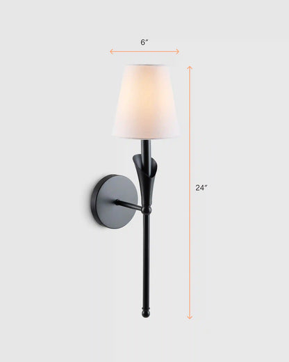 Flora Iron Sconce with Linen Shade