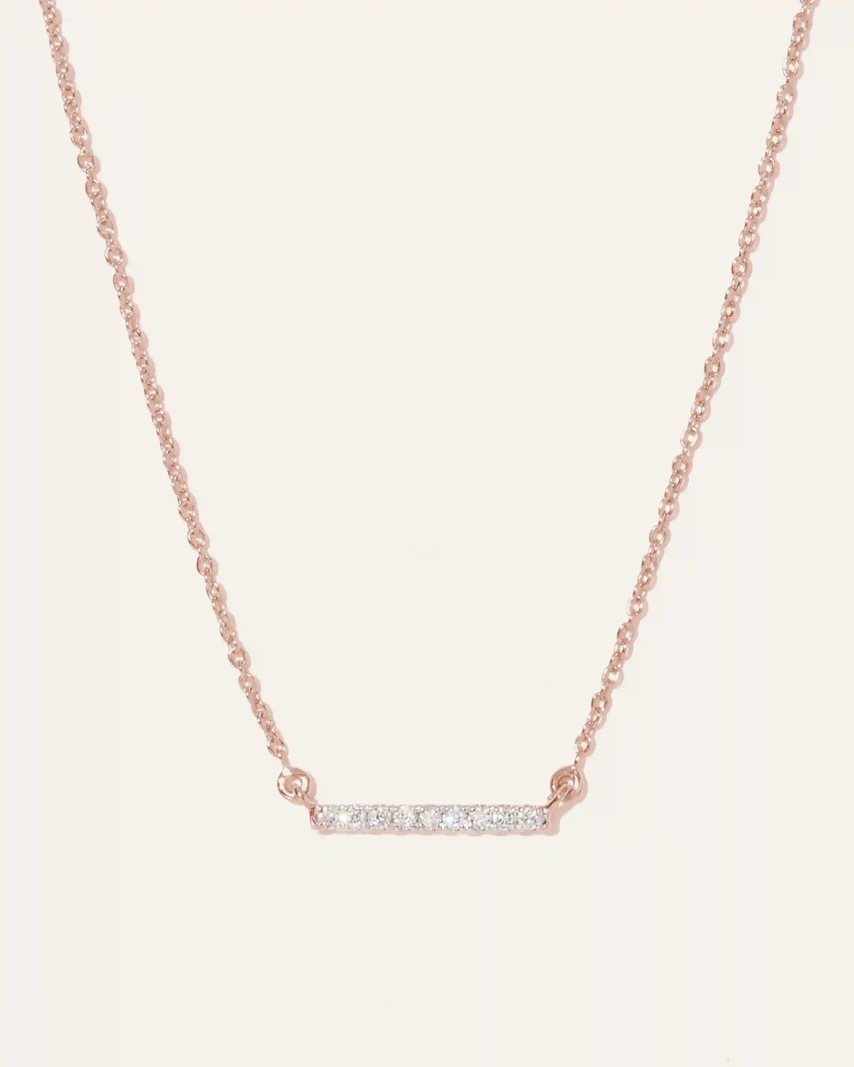 14K Gold Diamond Petite Bar Necklace