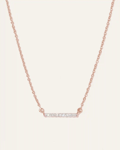 14K Gold Diamond Petite Bar Necklace