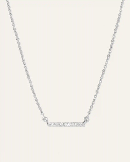 14K Gold Diamond Petite Bar Necklace