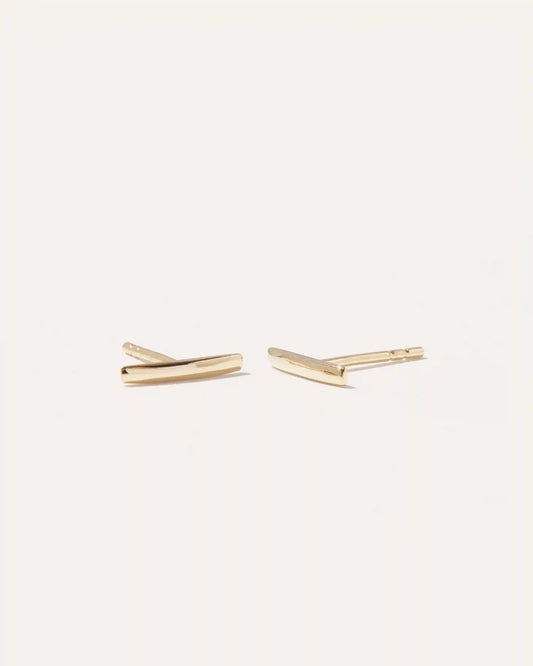 14K Gold Line Studs