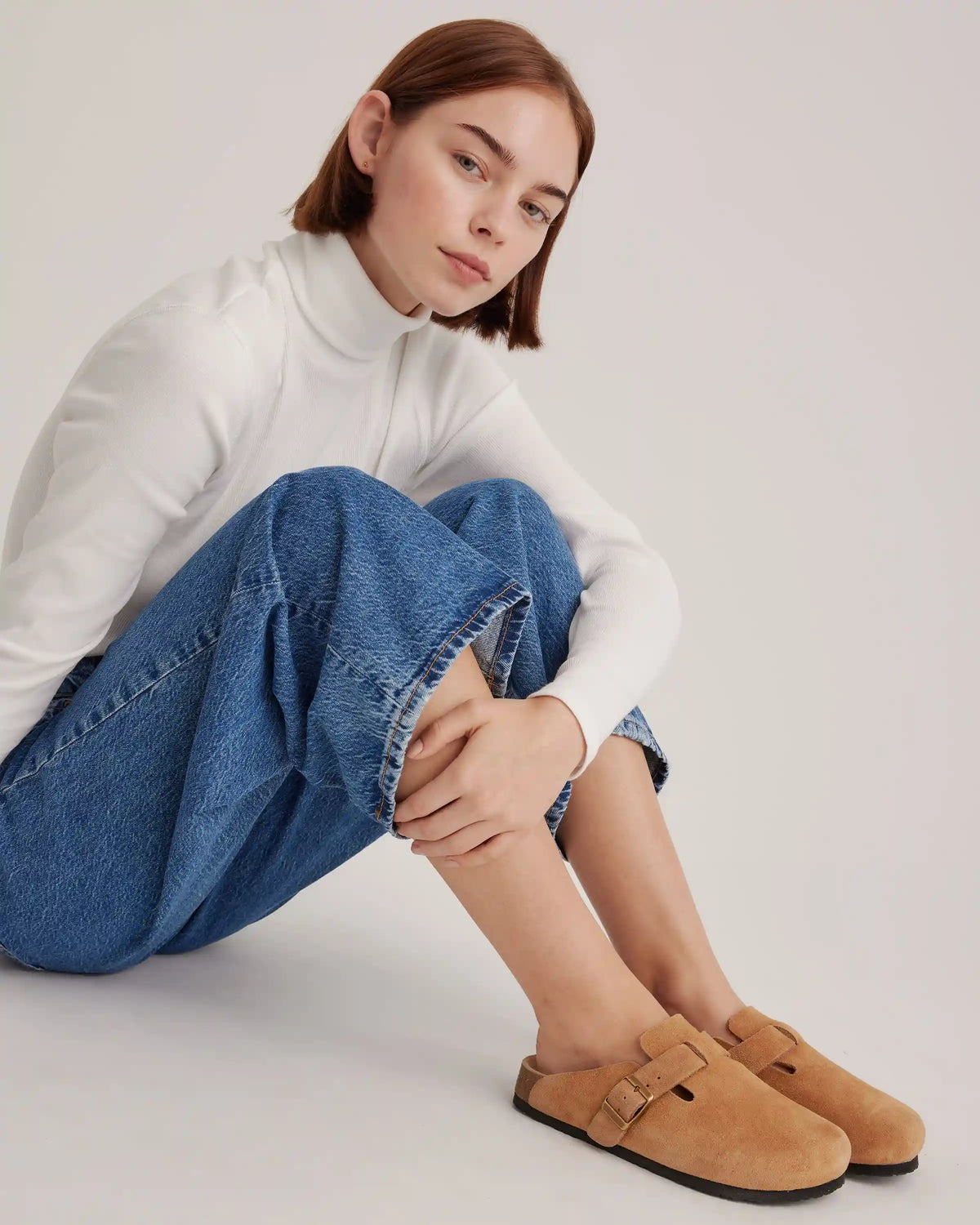 Water Repellent Suede Clog Mule