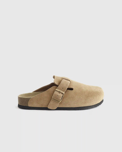 Water Repellent Suede Clog Mule