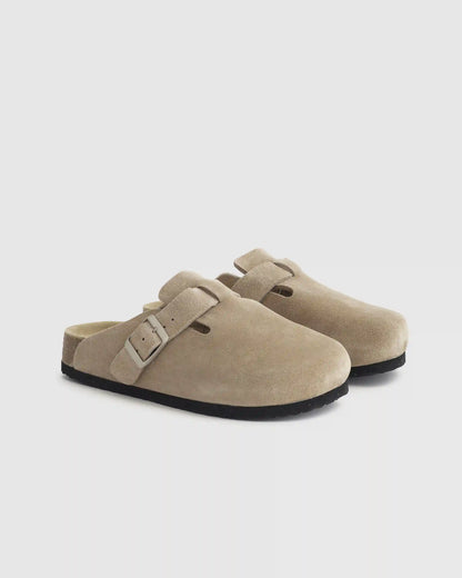 Water Repellent Suede Clog Mule