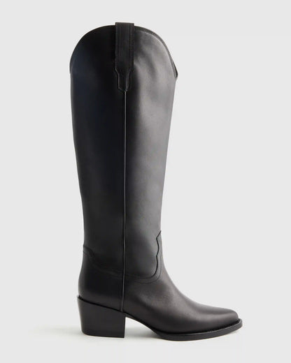 Italian Leather Tall Western Boots