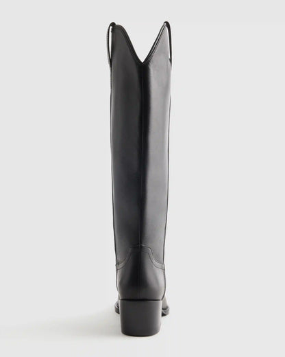Italian Leather Tall Western Boots