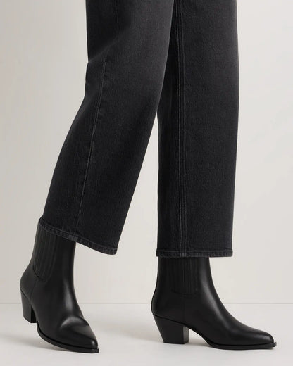 Italian Leather Western Chelsea Ankle Boot
