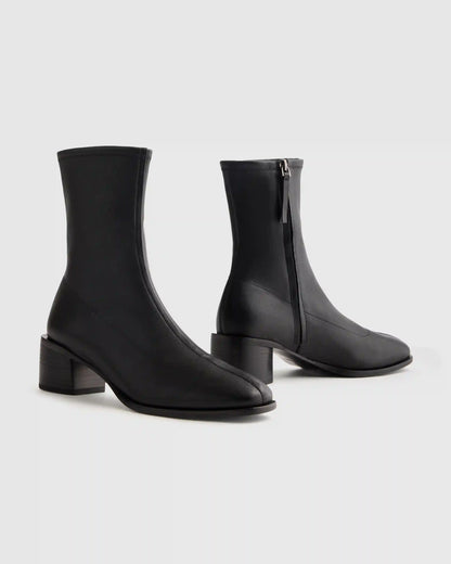 Italian Leather Stretch Sock Bootie