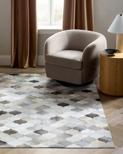 Trellis Hair on Hide Rug