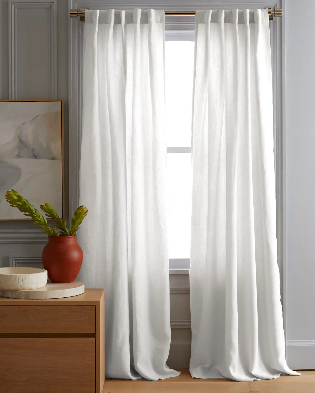 European Linen Curtain - Single Panel