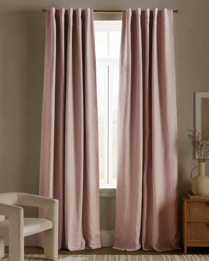 European Linen True Blackout Curtain - Single Panel