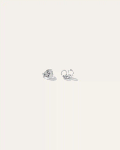 14K Gold Natural Diamond Tiny Bezel Studs