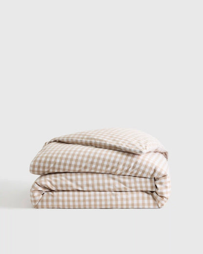Organic Crisp Percale Gingham Duvet Cover