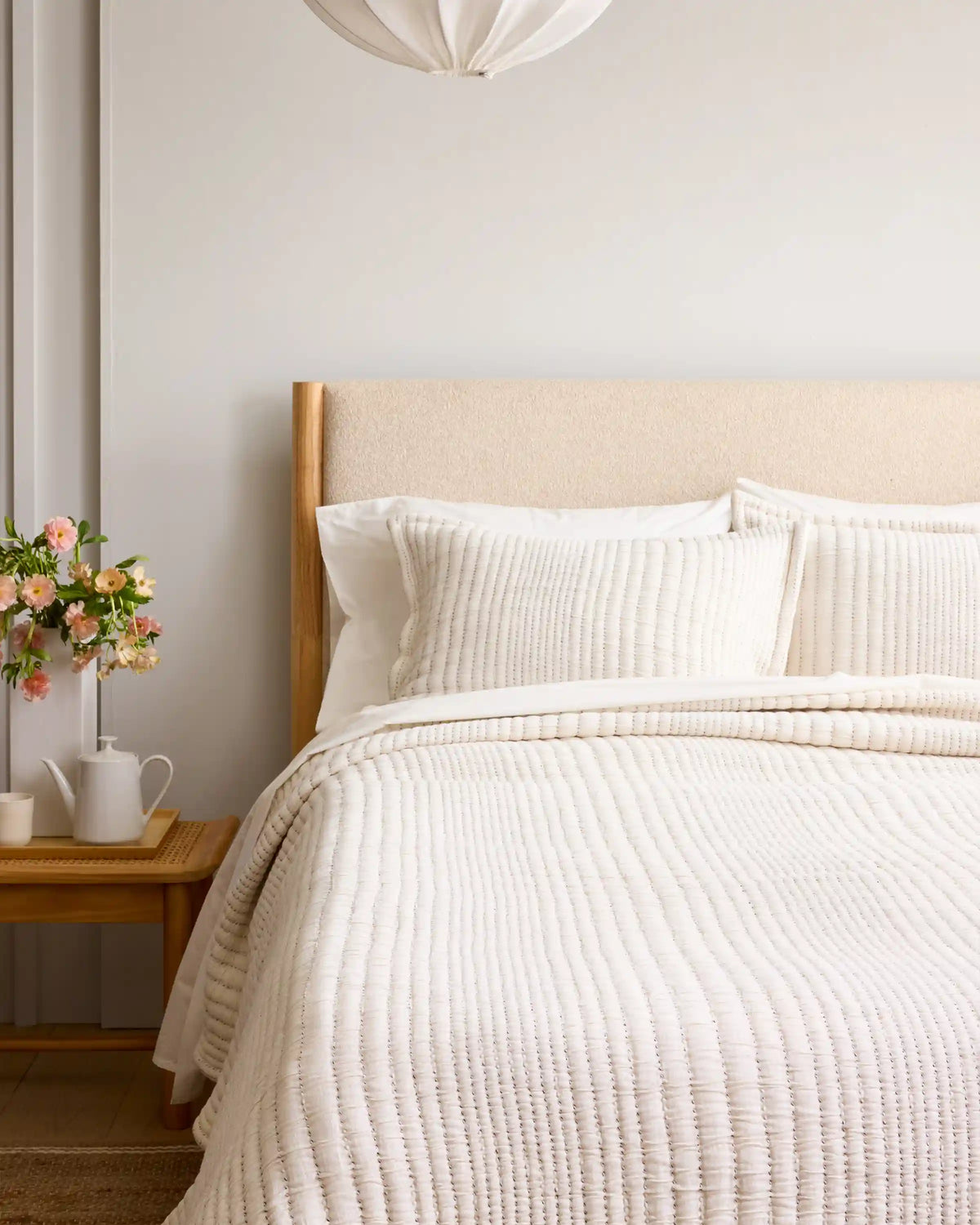 Organic Cotton Channel Stitch Sham Set