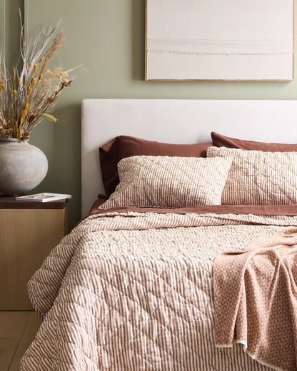 European Linen Stripe Quilt