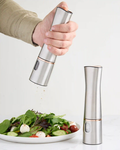 Stainless Steel Electric Salt & Pepper Mill Set
