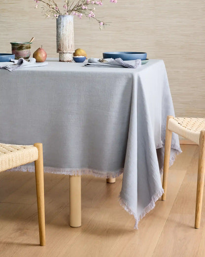 European Linen Fringe Tablecloth