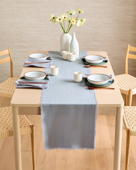 European Linen Fringe Table Runner