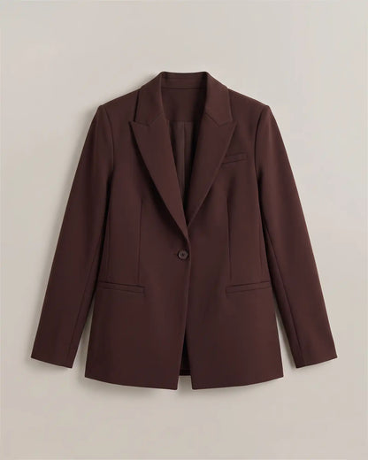 Ultra-Stretch Ponte Single-Breasted Blazer