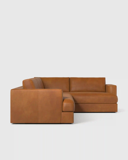 Sierra Curved Arm L Sectional in Leather