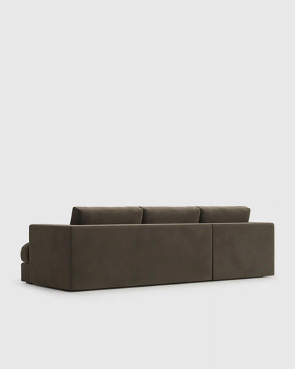 Sierra Curved Arm Chaise Sectional in Performance Velvet