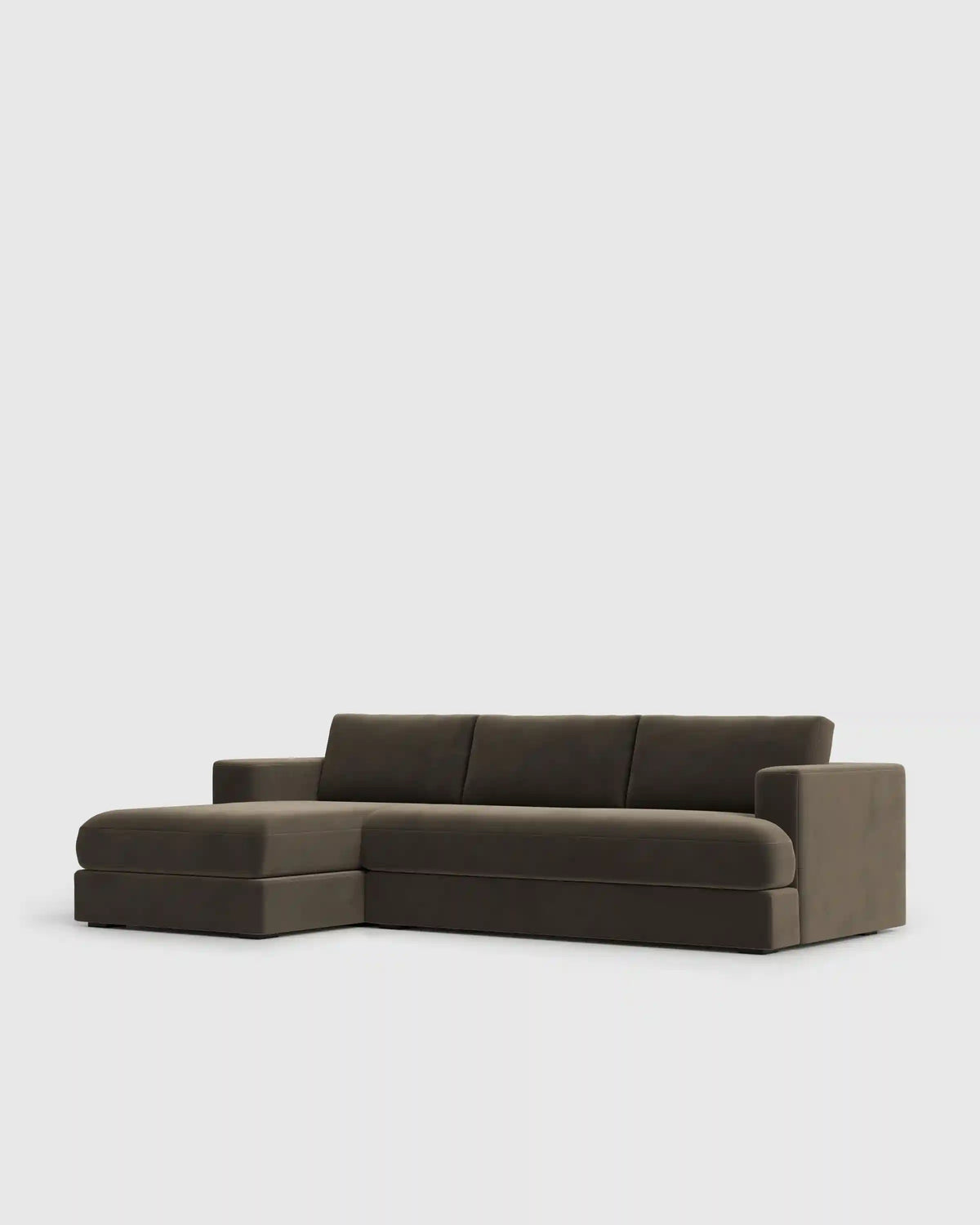 Sierra Curved Arm Chaise Sectional in Performance Velvet