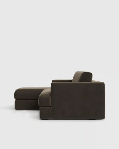 Sierra Curved Arm Chaise Sectional in Performance Velvet