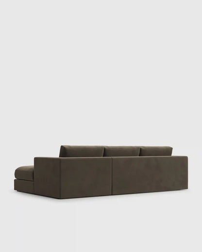 Sierra Curved Arm Chaise Sectional in Performance Velvet