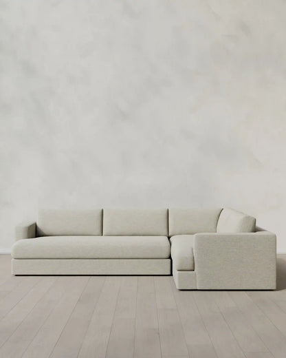 Sierra Curved Arm L Sectional in Performance Basketweave