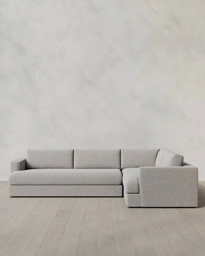 Sierra Curved Arm L Sectional in Performance Basketweave